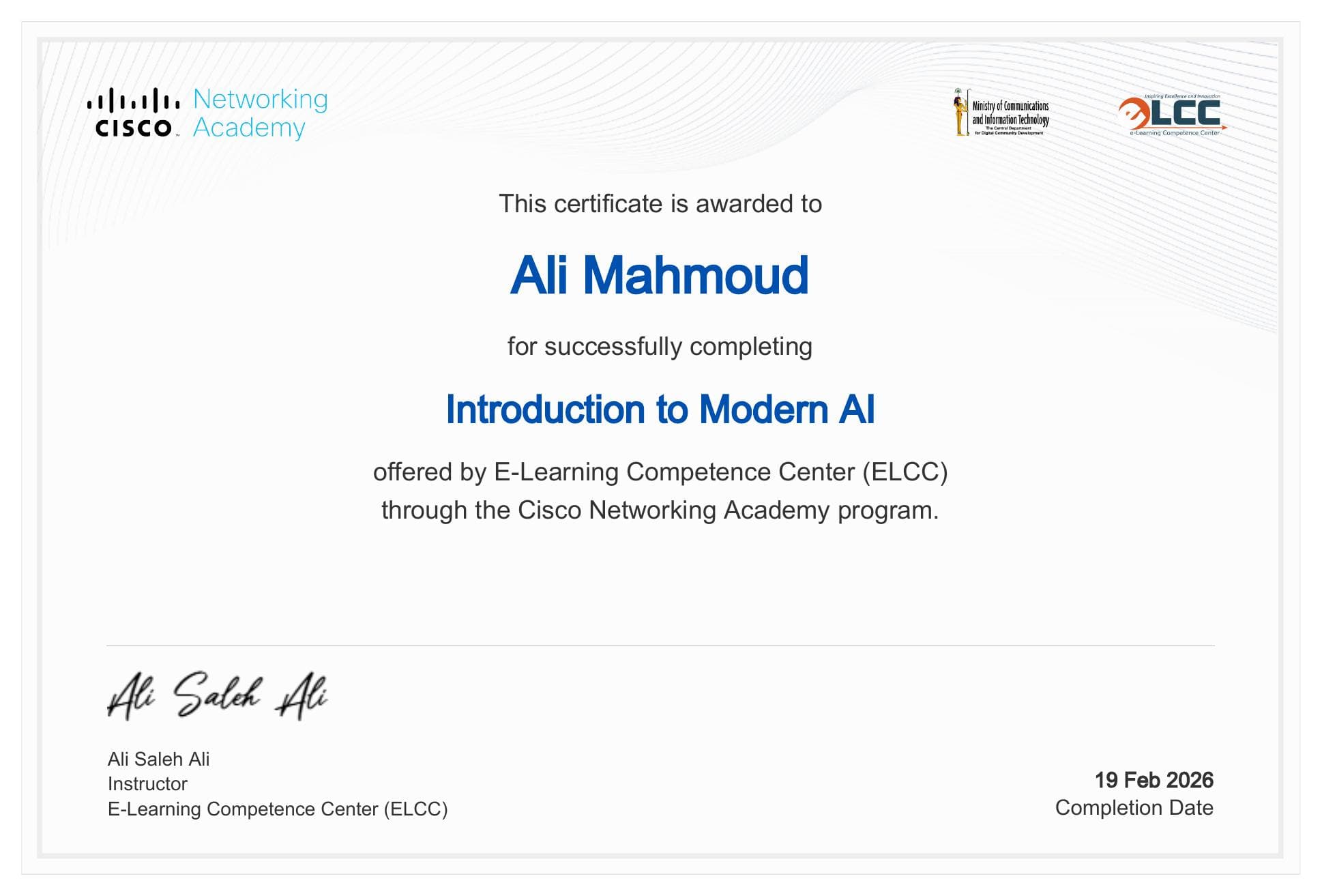 Introduction to Modern AI